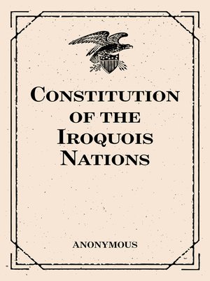 cover image of Constitution of the Iroquois Nations